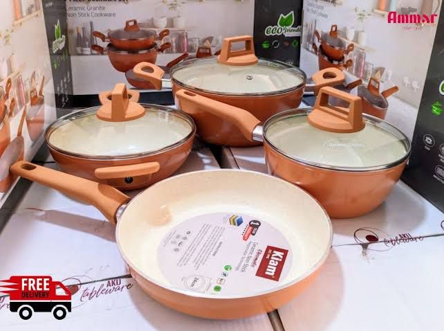 Kiam 7 Piece Super Ceramic Cookware Set – Non-Stick & Durable Granite Coating - Image 2